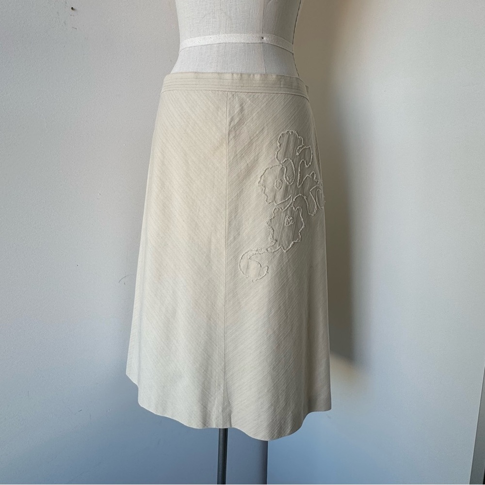 Vintage BCBG A line skirt 💯 cotton appliqué size 8